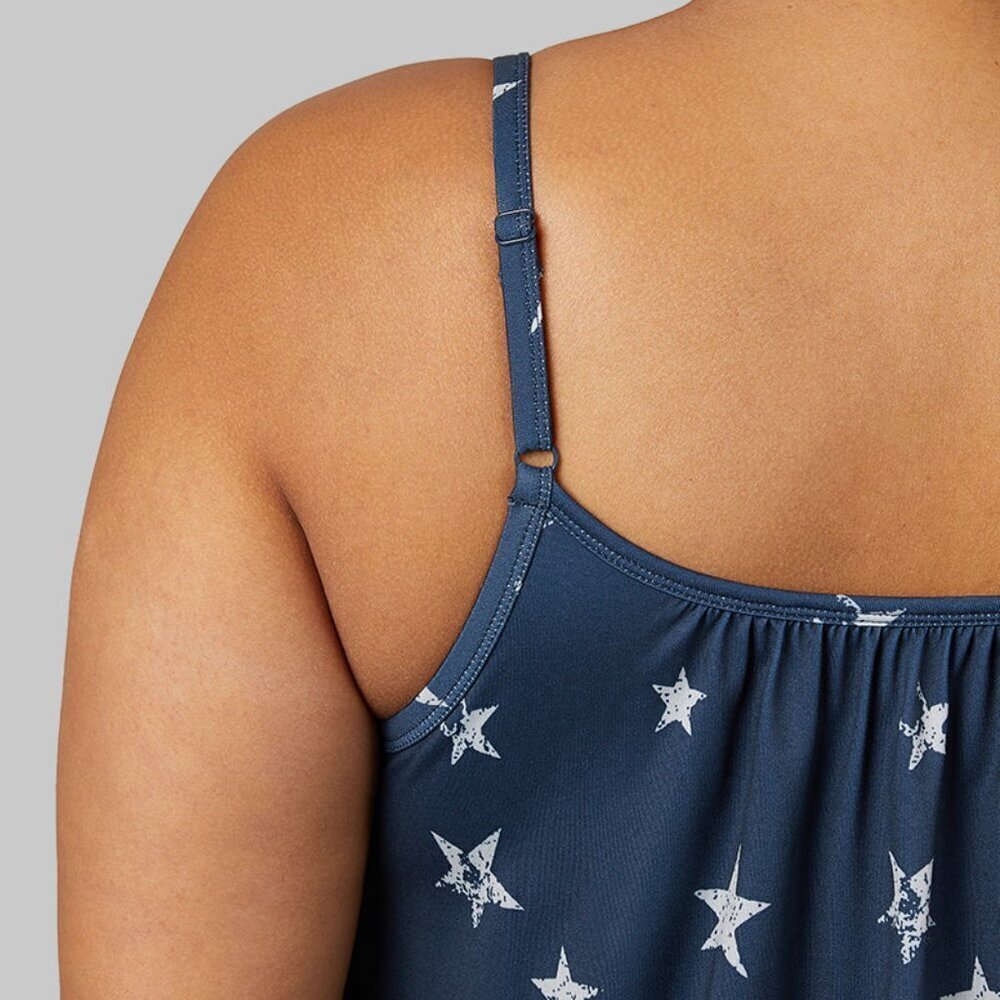 NEW 32 Degrees Navy Star Flowy Bra Cami XXL - Picture 4 of 8